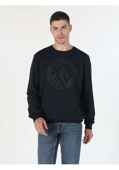 Colin's Colins Regular Fit Normal Kesim Baskılı Lacivert Erkek Sweatshirt Cl1060128 Lacivert