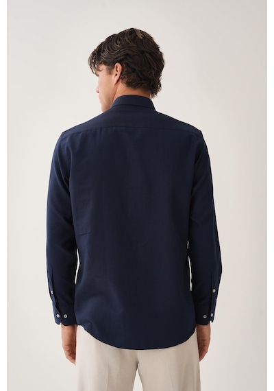 Erkek Slim Fit Gömlek Lacivert