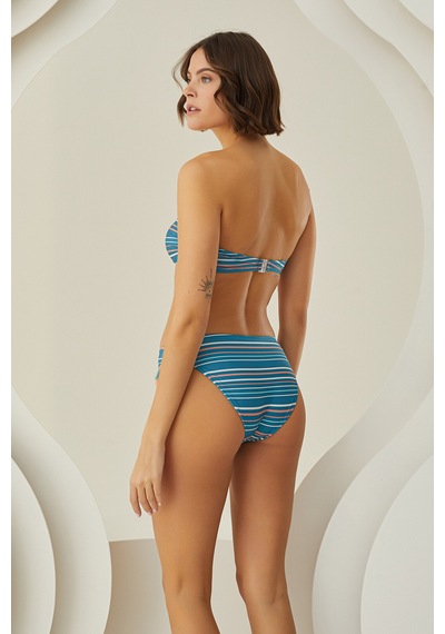 Nbb Kadın Renkli Deep Tüfted Straplez Bikini Takımı Çok Renkli