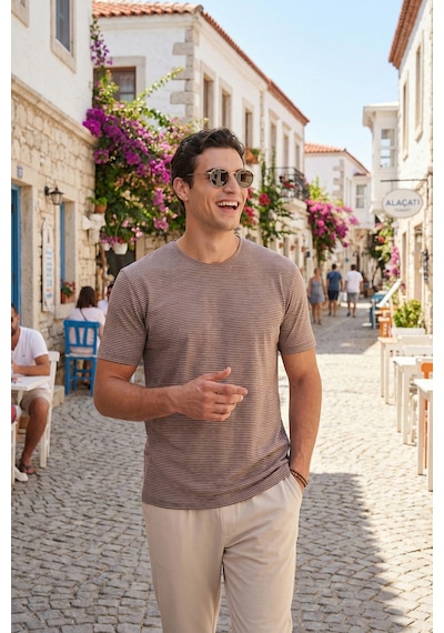 Buratti Erkek T Shirt 5904030 Kahve Kahve