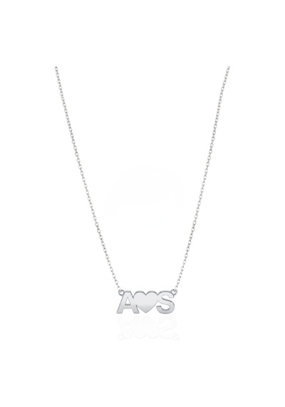 Oya Silver Kalpli Kişiye Özel Minimal Gümüş Çift Harf Kolye Oyot370