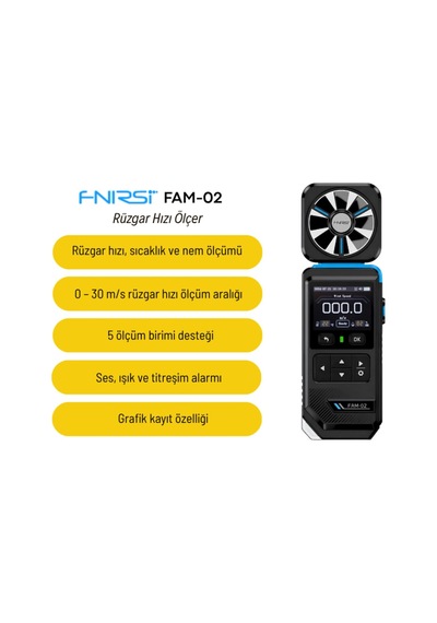 Tr Fnırsı Fam-02 Rüzgar Hızı Sıcaklık Ve Nem Ölçer Anemometre