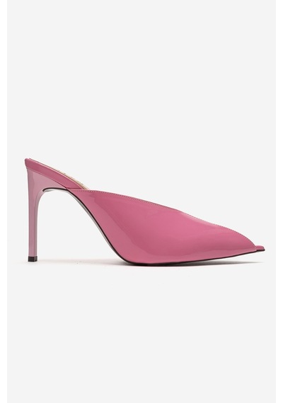 Luvishoes Mırena Pembe Rugan Kadın Yüksek Topuklu Terlik