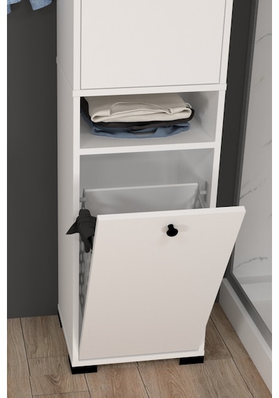 Atlas No.1 3 Raflı Sepetli Banyo Dolabı Beyaz Atlas No.1 3 Raflı Sepetli Banyo Dolabı Beyaz