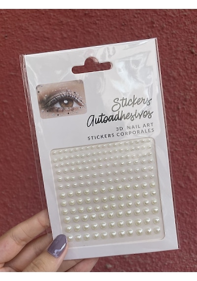 2 Paket 230 Adet Krem Inci Yüz, Vücut, Saç Stickeri Kendinden Yapışkanlı Boy Boy Beyaz