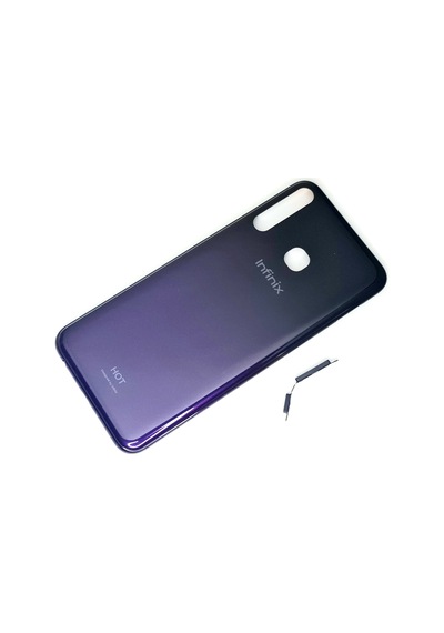 Tkgz İnfinix Hot 8 Kasa Arka Pil Batarya Kapağı Mavi Siyah