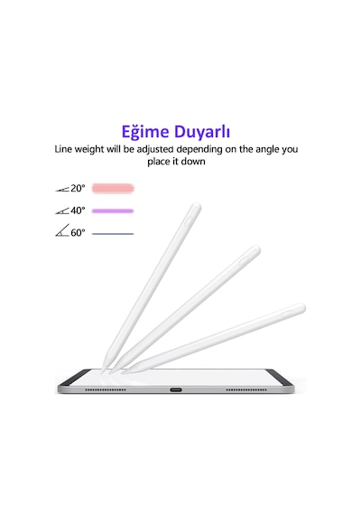Apple Uyumlu iPad  10.2 9.Nesil Avuç İçi Algılamayan Eğime Duyarlı Kalem