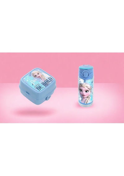 Frozen Be Bold Beslenme Kabı Ve Su Matarası Set Mavi