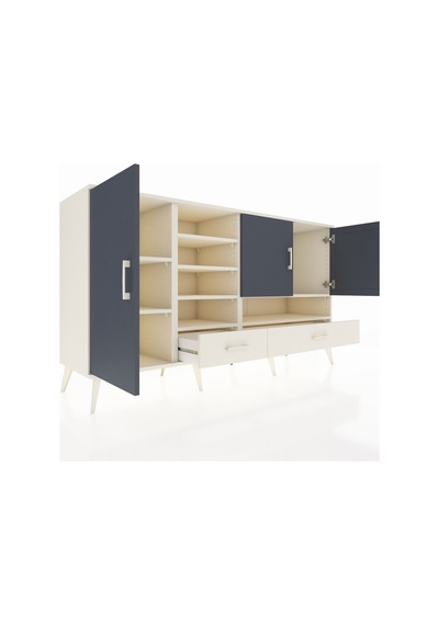 Kronos Konsol 8 Raflı 2 Çekmeceli 3 Kapaklı 176x59x99 Aytaşı-antr Aytaşı-antrasit/aytaşı