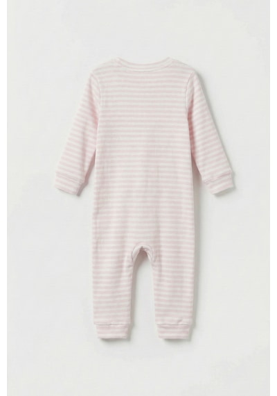 Luess Kız Bebek Çizgili Tulum 0 Ay 9 Ay Pembe