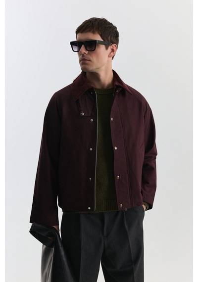 Antioch Kontrast Yaka Erkek Ceket Bordo