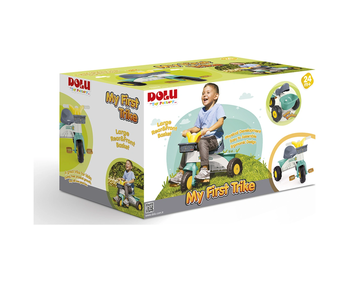 Dolu İlk Bisikletim Tutamaklı Box - Yeşil Yeşil
