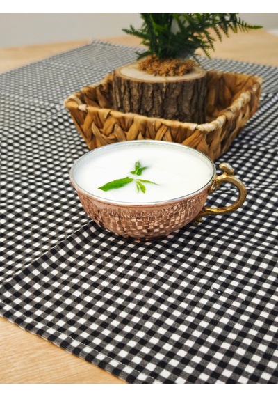 Bakır Kulplu Ayran Ve Su Tası 400ml El Yapımı 5,5cmx12.1cm