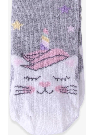 Katamino Breeze Kız Çocuk Soket Çorap Unicorn Gri (1-2-9-10 Yaş)