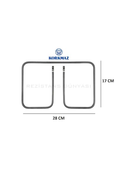 Korkmaz Uyumlu Marka Tost Makinası Rezistansı 900w-110v- 28 17 Cm