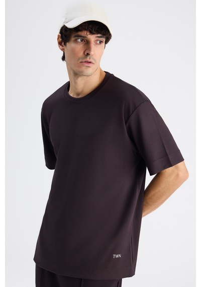 Twn Relaxed Fit Kahverengi Düz T-shirt 6ec146171622m Çok Renkli