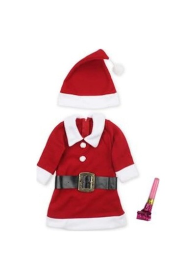 Pazariz Kız Çocuk Yılbaşı Noel Kostümü Kıyafeti Kırmızı