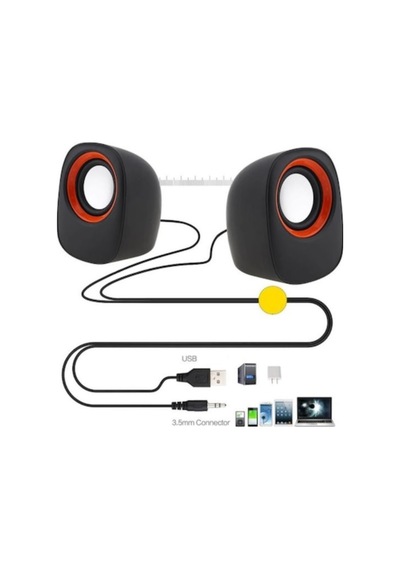 D05 Mini Bilgisayar Hoparlörü 3.5mm Jack+usb Girişli Kablolu Speaker