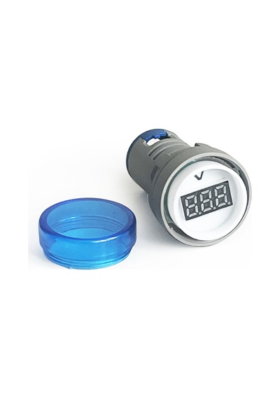 Mini Dijital Voltmetre 22mm Ac 60-500v Led Mavi Işık