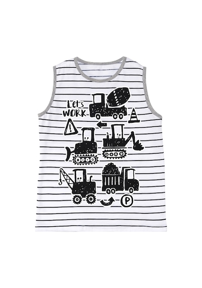 Denokids İnşaat Aracı Erkek Çocuk T-shirt Kapri Şort Takım Çok Renkli
