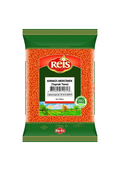 Reis Kırmızı Mercimek 2,5 Kg Yaprak - Çorba Ve Köftelik Bakliyat 3'li Ekonomik Paket - 3 Adet Tarı