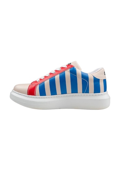 Kadın Vegan Deri Beyaz Sneakers - Mon Amour Tasarım Çok Renkli
