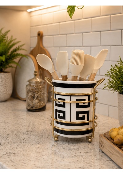 Kaşıklık - Versa Desen Siyah Gold