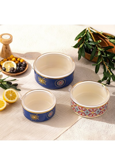 Emsan Solemar Emaye 3'lü Saklama Kabı Seti Çok Renkli