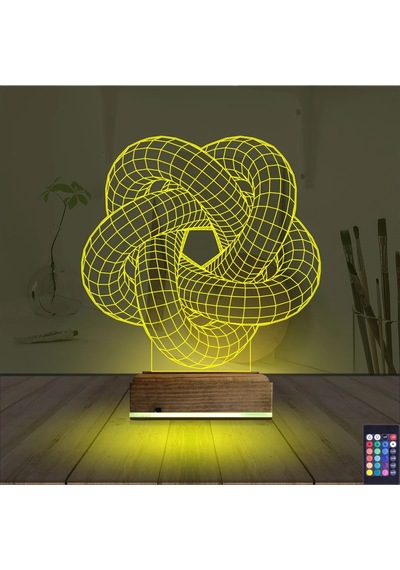 Luvivia Geometrik Dekoratif 3d Lamba - Masa Gece Lambası V3 Şeffaf