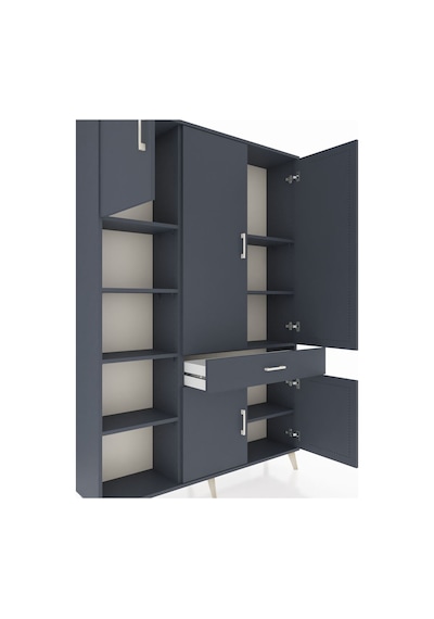 Arges Dolap 8 Raflı Tek Çekmeceli 5 Kapaklı 132x30x195 Antrasit-antrasit/antrasit Antrasıt/antrasıt Arges Dolap 8 Raflı Tek Çekmeceli 5 Kapaklı 132x30x195 Antrasit-antrasit/antrasit Antrasıt/antrasıt