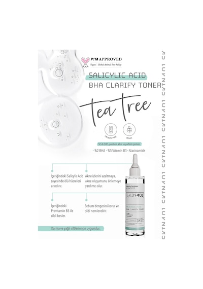 Skin401 %2 Salisilik Asit Bha Arındırıcı, Gözenek Sıkılaştırıcı Siyah Nokta Karşıtı Tonik 200ml