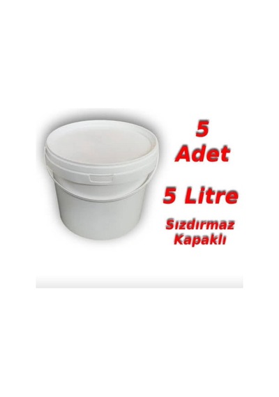 Plastik Yoğurt Kovası 5 Lt 5 Adet Beyaz - 923219717 Beyaz