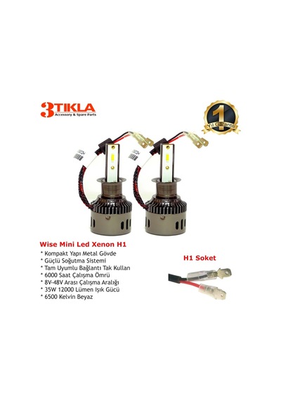 Wise Beyaz H1 Mini Led Xenon Şimşek Etkili 12000 Lümen