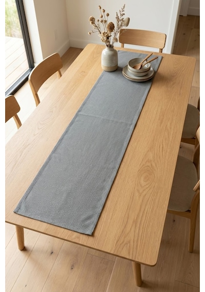 Dekoratif Bohem Runner - Yemek Masası Ve Salon Konsol Örtüsü 50x150 Cm Antrasit