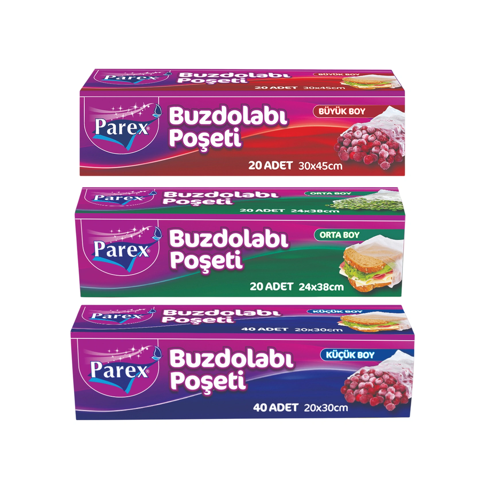 Buzdolabı Poşeti Üç Boy 9 Paket Set