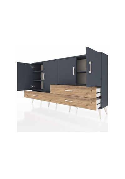 Arges Konsol 5 Raflı 3 Çekmeceli 4 Kapaklı 176x30x99 Antrasit-ant Antrasit-antrasit/çam Arges Konsol 5 Raflı 3 Çekmeceli 4 Kapaklı 176x30x99 Antrasit-ant Antrasit-antrasit/çam