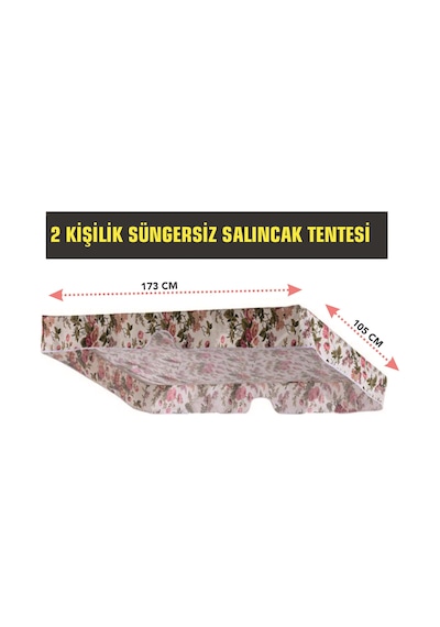 Viphomeconceptltd 2 Kişilik Salıncak Tentesi (Ingiliz Gülü)-(Mindersiz Tente) Çok Renkli