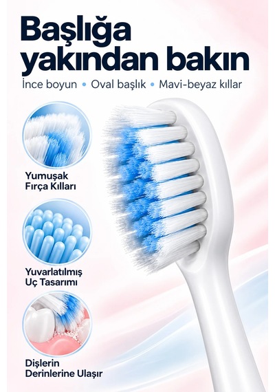 Exenar - Pembe - Şarjlı Elektrikli Diş Fırçası Dupont Yumuşak Kıllı 6 Mod 4 Yedek Başlıklı Ipx7 Su Geçirmez