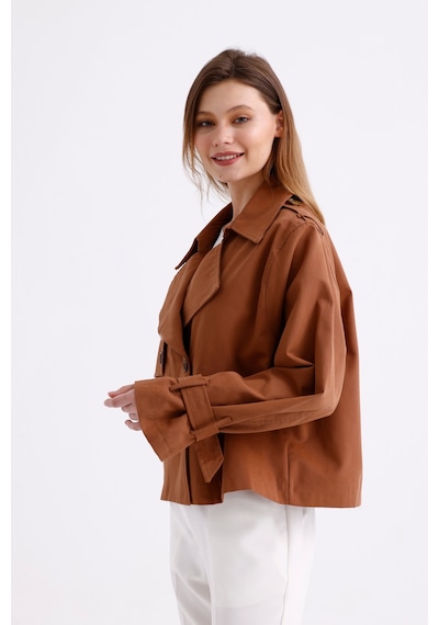 Pastelastore %100 Pamuk Gabardin Astarlı Oversize Geniş Kalıp Kadın Crop Kısa Trençkot 1122 Taba Pastelastore %100 Pamuk Gabardin Astarlı Oversize Geniş Kalıp Kadın Crop Kısa Trençkot 1122 Taba