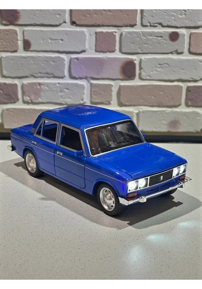 Lada Vaz 2107 Metal Diecast Model Araba 1:24 Ölçek 18cm Sesli Işıklı Çek Bırak Lacivert Çok Renkli