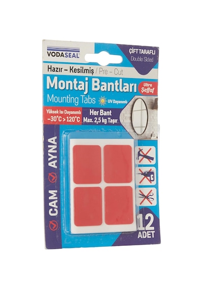 Hazır Kesilmiş 12'li Montaj Bandı, Şeffaf