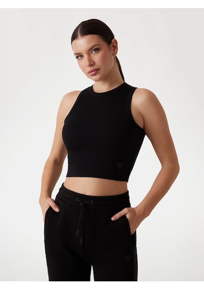 Guess Edie Ribana Örgülü Kadın Crop Atlet V3gp19k8rt2 Siyah