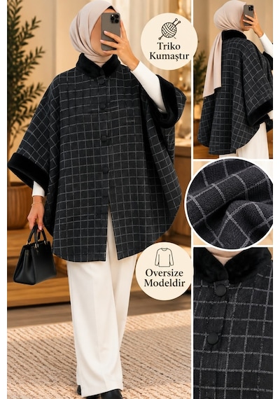 Genel Markalar Novea Scarf Küklü Kareli Trıko Panco Gri - 938346078 Gri