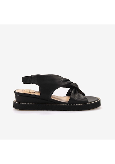 Mocassini Hakiki Deri Kadın Sandalet 7690 Siyah