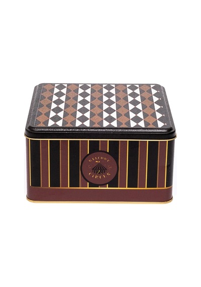 Circus Black Desenli Kare Metal Saklama Kabı 19.8 x 19.8 x 10 CM 3.7 L Çok Renkli