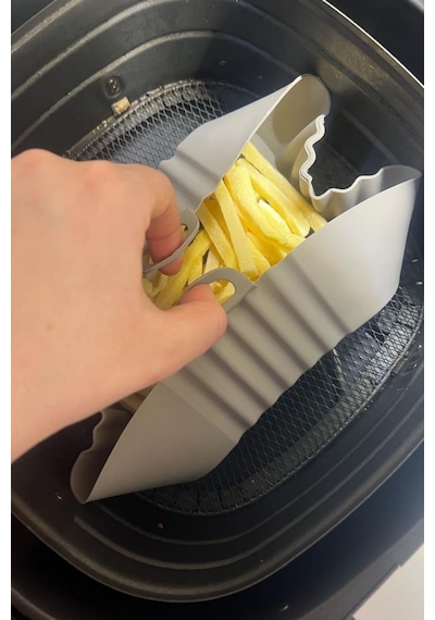 Buffer Renkli Isıya Dayanıklı Yıkanılabilir Silikon Fırın Airfryer Kare Model Pişirme Matı 20 Cm 11