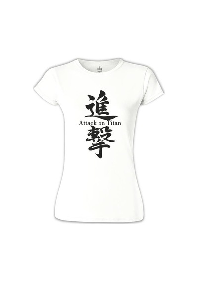 Attack On Titan - Sign Beyaz Kadın Tshirt 001