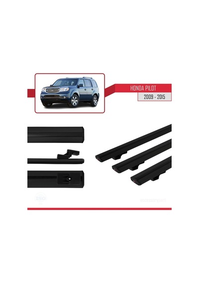 Honda Pilot 2009-2015 Arası İle Uyumlu Basic Model Ara Atkı Tavan Barı Siyah 3 Adet