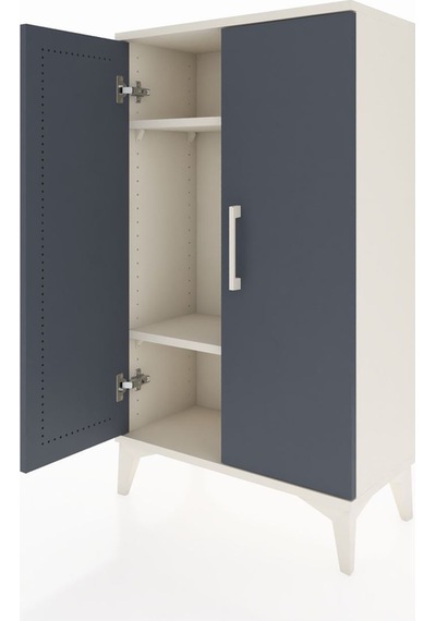 Arges Komodin 2 Raflı 2 Kapaklı 60x30x106 Aytaşı-antrasit Aytaşı