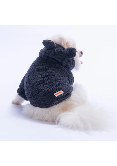 Pawstar 26736 Antrasit Lucca Teddy Küçük Irk Köpek Peluş Hoodie-21655